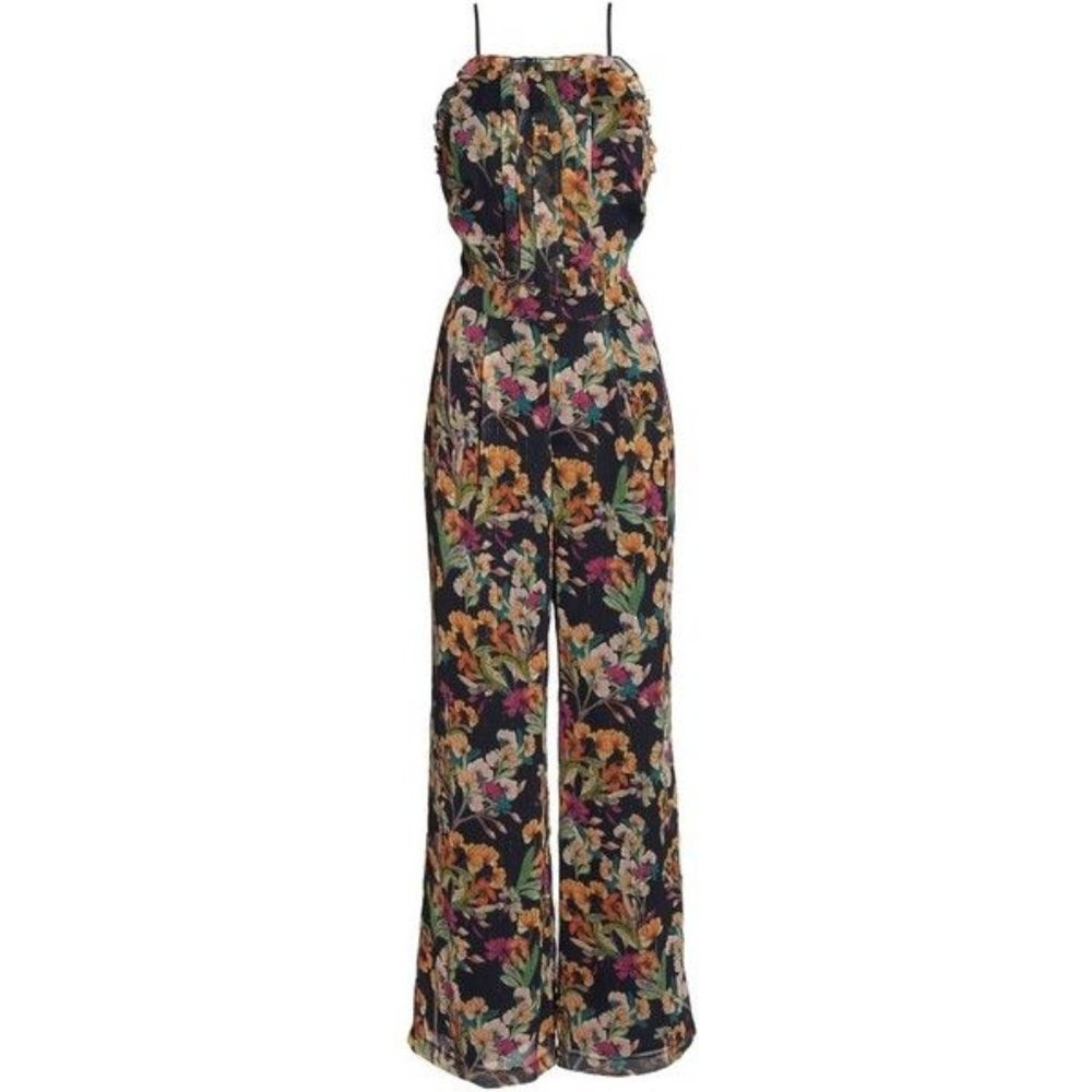 Adelyn Rae Penelope Floral Print Jumpsuit.  SZ S - Picture 3 of 6